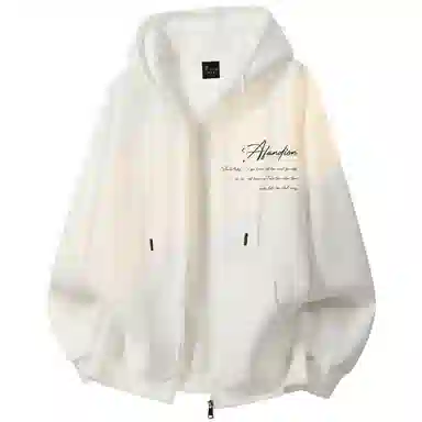 阿凡迪 【华棉重磅】美式高街简约品牌签名字母高级感纯色基础校园风学生街头百搭休闲通勤无性别主义潮流开衫拉链外套连帽卫衣 男女同款