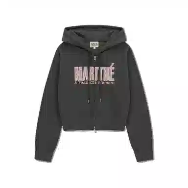 MARITHE FRANCOIS GIRBAUD FW25 LACE APPLIQUE CROP HOODIE