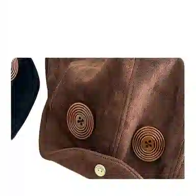 木林森 日系可爱纽扣猫耳朵女秋冬文艺美拉德氛围感大头围显脸小 麂皮绒 贝雷帽 男女同款情侣款