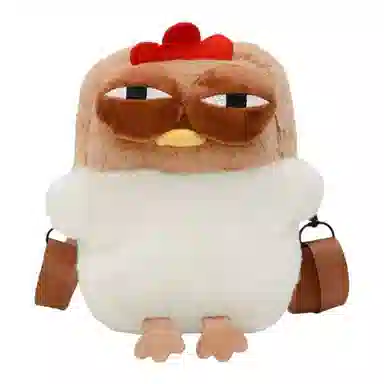 欧洛伊 卡通个性搞怪咕咕鸡 创意毛茸茸萌趣治愈系 安抚陪伴 玩偶周边