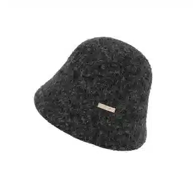 稻草人 韩版纯色毛绒水桶帽 高级感保暖百搭素颜显脸小 聚酯纤维 渔夫帽 女款