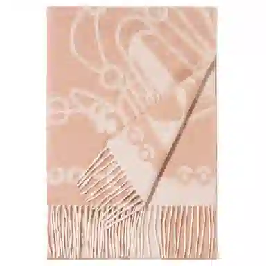 一米画纱 优雅保暖高级气质提花粗纺工艺加厚保暖高端轻奢优雅流苏 山羊绒 绒线围巾 女款