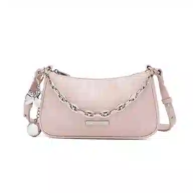 稻草人 时尚百搭甜美少女 编织纹理 聚氨酯革 腋下包斜挎包手提包单肩包 小号 女款 浅蓝/银色