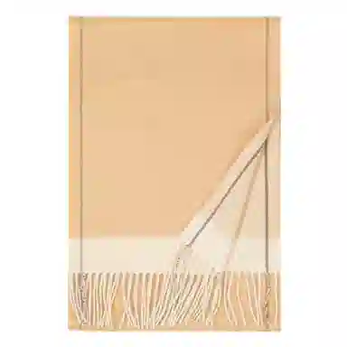 一米画纱 双面双色美拉德风高品质个性流苏外搭时尚加厚保暖轻奢舒适 山羊绒 绒线围巾 女款