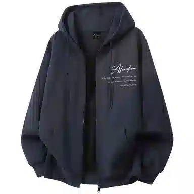 阿凡迪 【华棉重磅】美式高街简约品牌签名字母高级感纯色基础校园风学生街头百搭休闲通勤无性别主义潮流开衫拉链外套连帽卫衣 男女同款