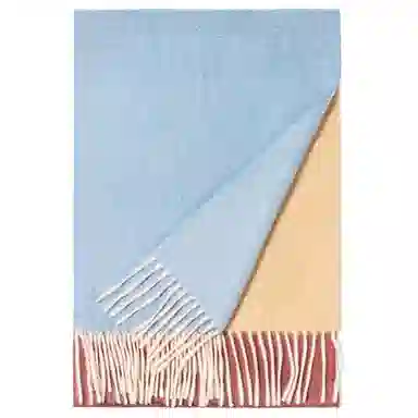 一米画纱 高级感小众气质流苏渐变时尚加厚保暖外搭防寒粗纺工艺 山羊绒 绒线围巾 女款