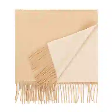 一米画纱 双面双色美拉德风高品质个性流苏外搭时尚加厚保暖轻奢舒适 山羊绒 绒线围巾 女款