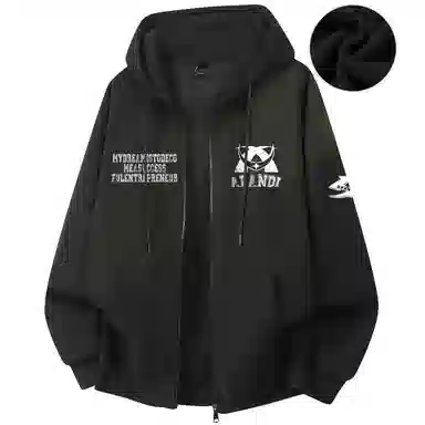 阿凡迪 【重磅华棉】美式潮流校园基础款品牌字母复古涂鸦印花高街通勤个性穿搭少年感无性别主义宽松简约拉链开衫连帽卫衣 男女同款