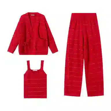 从轻 简约高级感保暖三件套家居服 女款