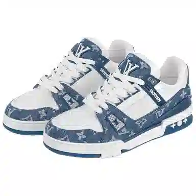 Louis Vuitton Trainer White Blue