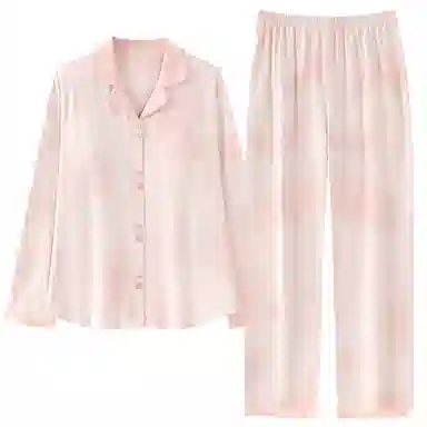静英鸾 带胸垫翻领休闲甜美可爱时尚亲肤舒适家居服睡衣套装 女款
