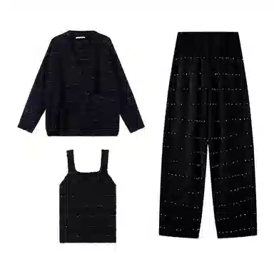 从轻 简约高级感保暖三件套家居服 女款