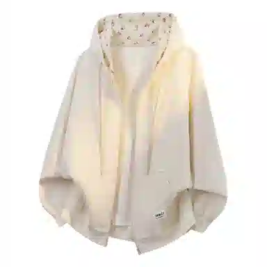 【dme】 时尚日常通勤百搭碎花拼接设计休闲开衫美式潮流宽松舒适连帽卫衣 男女同款