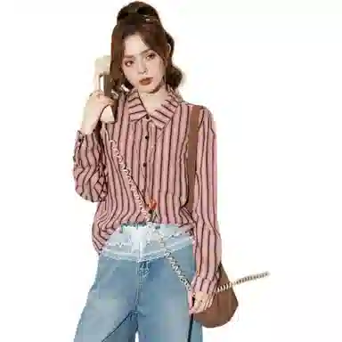 法文箱子 宽松长袖秋季衬衫 女款