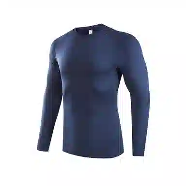 左岸 时尚简约长袖衫户外运动紧身速干衣篮球足球跑步训练日常通勤修身显瘦休闲打底衫百搭上衣健身衣 男款