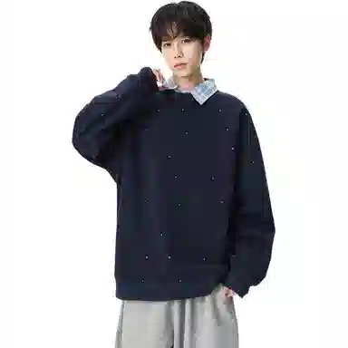 洋气先生 洋气潮牌美式高街简约学院风少年感痞帅慵懒感纯色时尚圆领长袖落肩袖个性套头潮流基础款宽松无性别主义上衣卫衣 男女同款