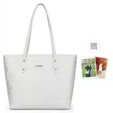 红蜻蜓 高级感百搭纯色通勤 合成革 托特包单肩包 常规 女款 米白色