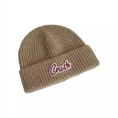 恩僾德 日系字母针织帽子保暖护耳包头帽韩版小众百搭高颜值大头围显脸小冷帽 聚酯纤维 绒线帽 男女同款情侣款