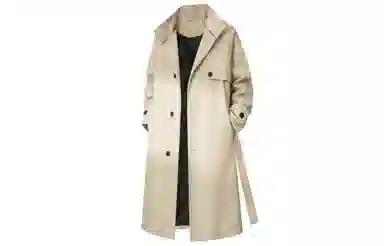 大卫贝肯 美式高街简约基础中长款英伦高级感设计痞帅纯色潮牌休闲舒适宽松日常百搭街头风无性别主义大衣 男款