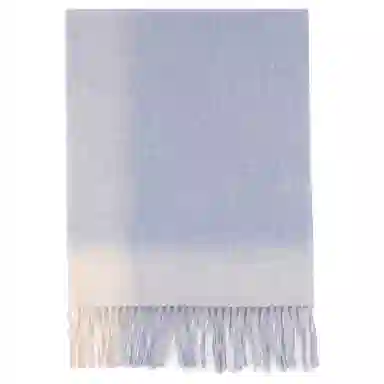 上海故事 必备加厚舒适柔软简约百搭渐变格纹保暖 绵羊毛 披肩 男女同款情侣款