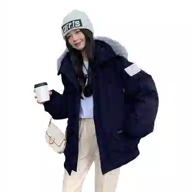 红蜻蜓 冬季工装棉袄大毛领防风保暖棉衣美式复古派克服外套休闲时尚棉服 男女同款