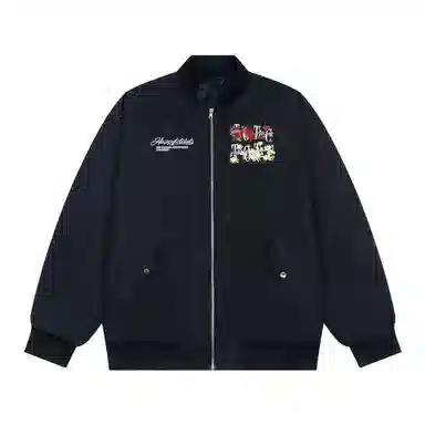 轻迎  国潮花卉魔术贴夹克休闲棒球服 男款