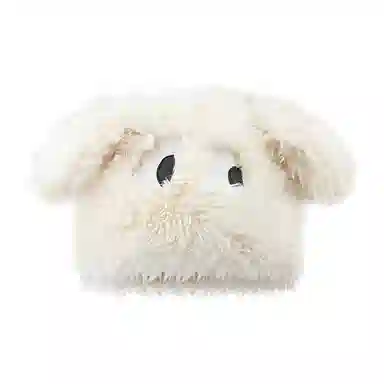 恩僾德 可爱搞怪小狗帽子女秋冬季毛绒帽大眼睛小众百搭可爱护耳加厚高颜值学生显脸小帽子潮 聚酯纤维 绒线帽 男女同款情侣款