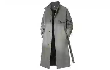 大卫贝肯 美式高街简约基础中长款英伦高级感设计痞帅纯色潮牌休闲舒适宽松日常百搭街头风无性别主义大衣 男款