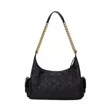 CHANEL 25C Lambskin Shoulder Bag Black