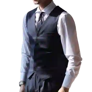 大格子与黑猫 复古修身百搭潮流马甲 男款