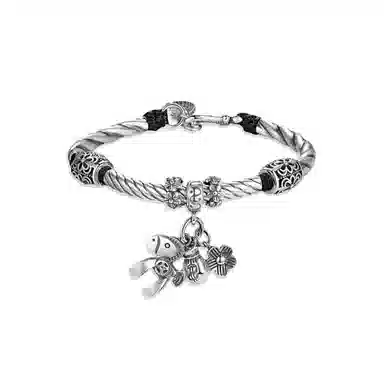 【S999足银 马上有钱花】 七七银饰   国潮吸金 考试上岸招财小霸王新中式时来运转 财源广进 好运 纯银 手链 女款