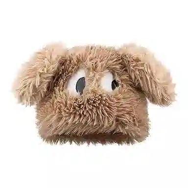 恩僾德 可爱搞怪小狗帽子女秋冬季毛绒帽大眼睛小众百搭可爱护耳加厚高颜值学生显脸小帽子潮 聚酯纤维 绒线帽 男女同款情侣款