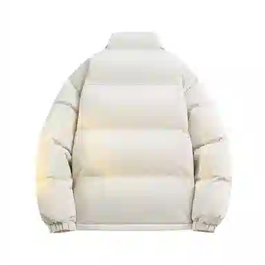 鸭鸭 舒适纯色拉链开合落肩长袖短款羽绒服 男女同款