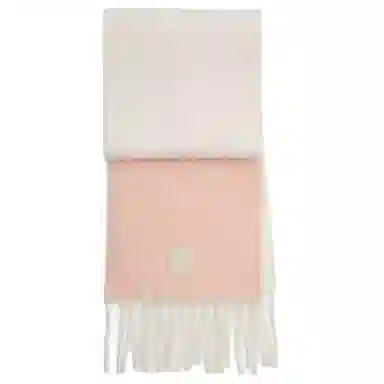 COACH Tassel Alpaca Scarf Pink White