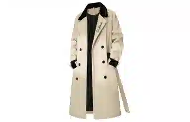 大卫贝肯 韩系经典纯色大口袋高级感签名印花百搭英伦风飘带中长款潮流痞帅加厚保暖毛呢休闲大衣 男女同款