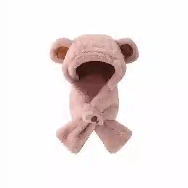 恩僾德 韩系熊耳朵软萌可爱加厚小众百搭甜美高颜值显脸小保暖 聚酯纤维 帽子 男女同款情侣款