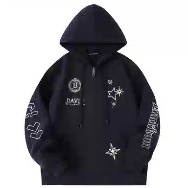 大卫贝肯 美式潮流高街品牌印花日常百搭舒适开衫宽松长袖卫衣 男女同款