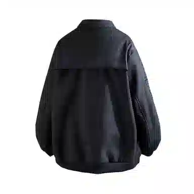 冰飞 美式机车服春秋纽扣装饰宽松痞帅无性别主义时尚户外机能皮衣 男女同款