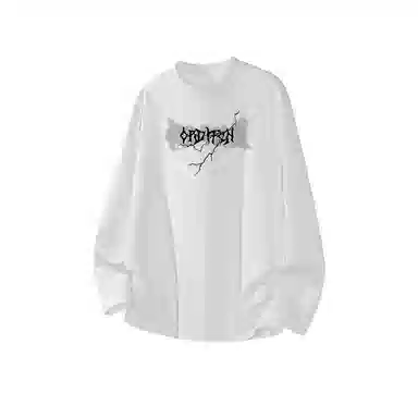 欧迪芬 美式高街闪电字母休闲百搭宽松落肩圆领套头柔软质地打底衫 男女同款