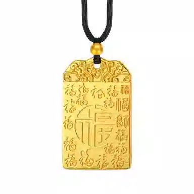 【转运招财】 零界 百福祥云财运滚滚 新中式国潮复古风无事福牌  一款两用 可挂可戴#好运 合金 挂件 男女同款情侣款