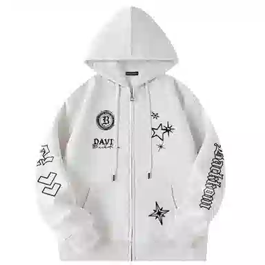 大卫贝肯 美式潮流高街品牌印花日常百搭舒适开衫宽松长袖卫衣 男女同款