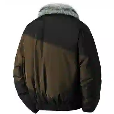 AULDEY High Street Faux Fur Collar Cotton Jacket