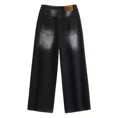 【dme】 美式高街水洗做旧猫爪痕复古宽松休闲通勤百搭垂坠感舒适直筒牛仔裤 男女同款