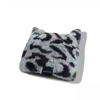 【y2k甜酷辣妹~秋冬】 攸委 复古豹纹可爱猫耳朵毛绒针织帽子女冬季保暖防寒护耳加绒 涤纶 时尚潮流百搭包头冷帽绒线帽 男女同款情侣款