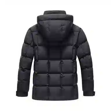 斯巴奴 加厚面包服短款纯色连帽休闲风百搭通勤羽绒服 男款