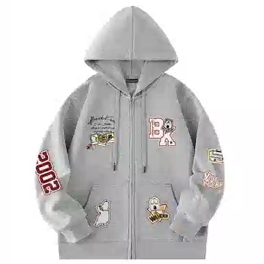 大卫贝肯 美式潮流高街品牌印花日常百搭舒适开衫长袖宽松卫衣 男女同款