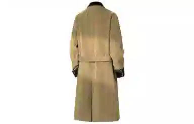 大卫贝肯 韩系经典纯色大口袋高级感签名印花百搭英伦风飘带中长款潮流痞帅加厚保暖毛呢休闲大衣 男女同款