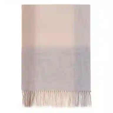 上海故事 必备加厚舒适柔软简约百搭渐变格纹保暖 绵羊毛 披肩 男女同款情侣款