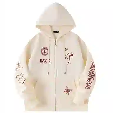 大卫贝肯 美式潮流高街品牌印花日常百搭舒适开衫宽松长袖卫衣 男女同款