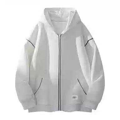 【dme】 美式复古高级感撞色拉链开衫外套青年痞帅宽松舒适休闲百搭连帽卫衣 男女同款